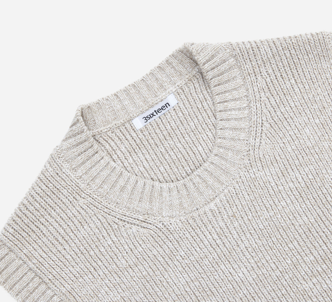 Sweater Vest - Natural Marled Yarn - 3