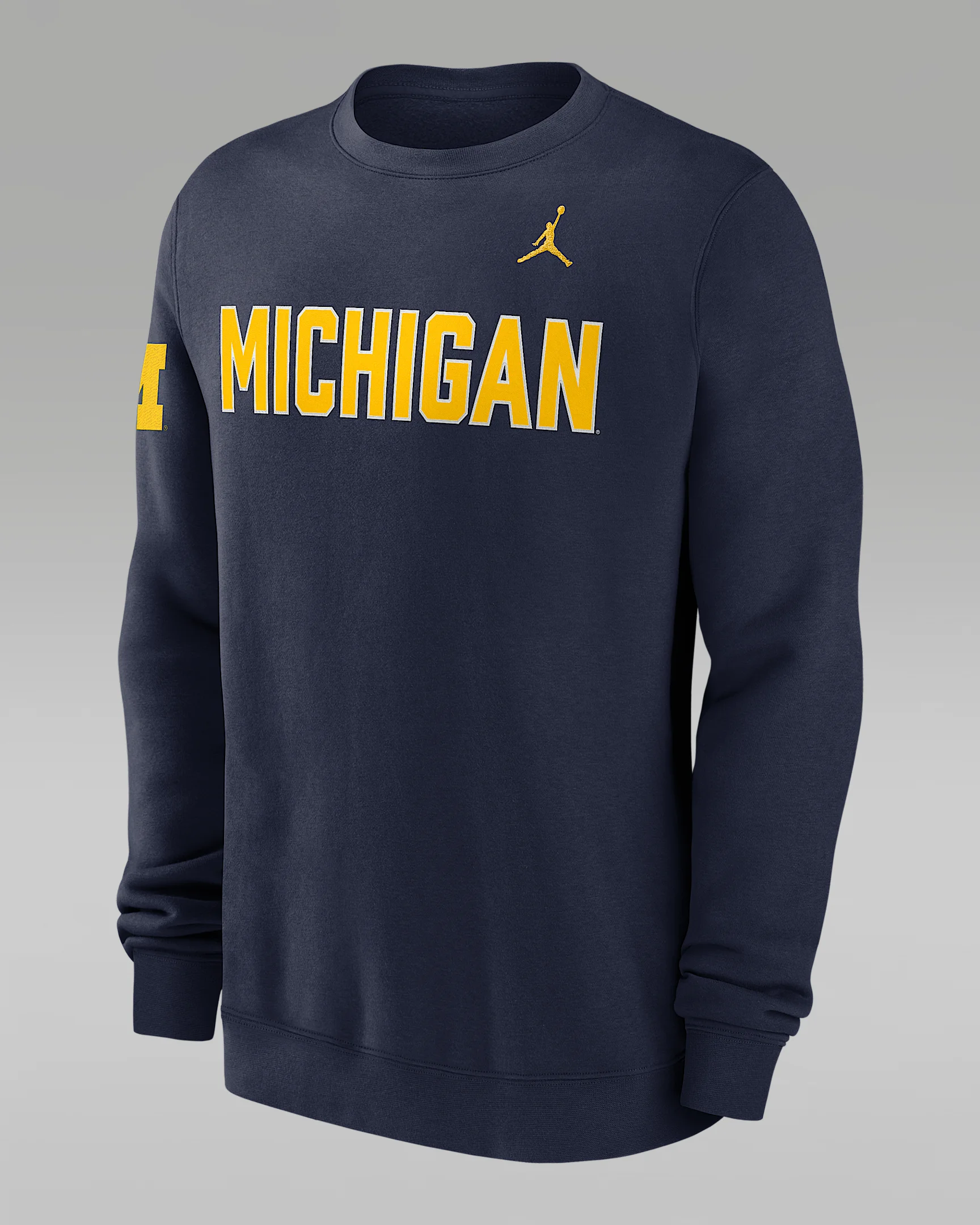 Michigan Sideline Club Men's Jordan Brand College Pullover Crew - 1