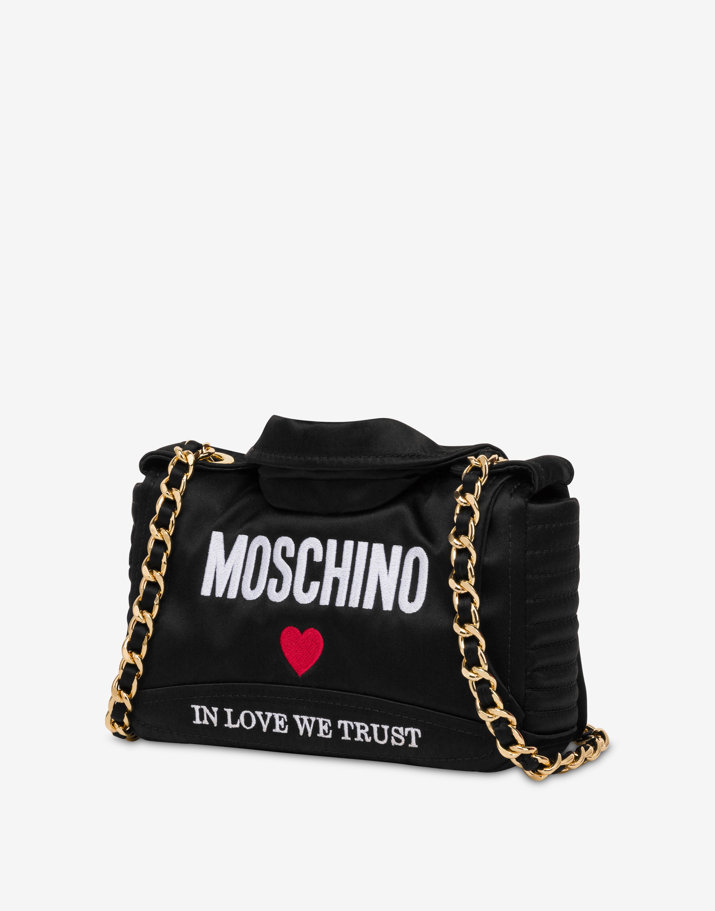 MOSCHINO IN LOVE WE TRUST SATIN BIKER BAG - 2