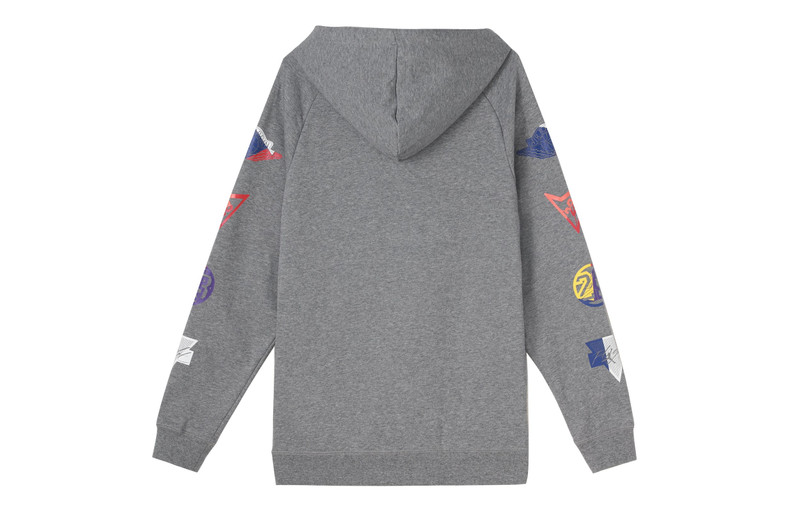 Jordan Men's Air Jordan Colorful Logo Zipper Gray Hooded Jacket CJ7880-091 outlook