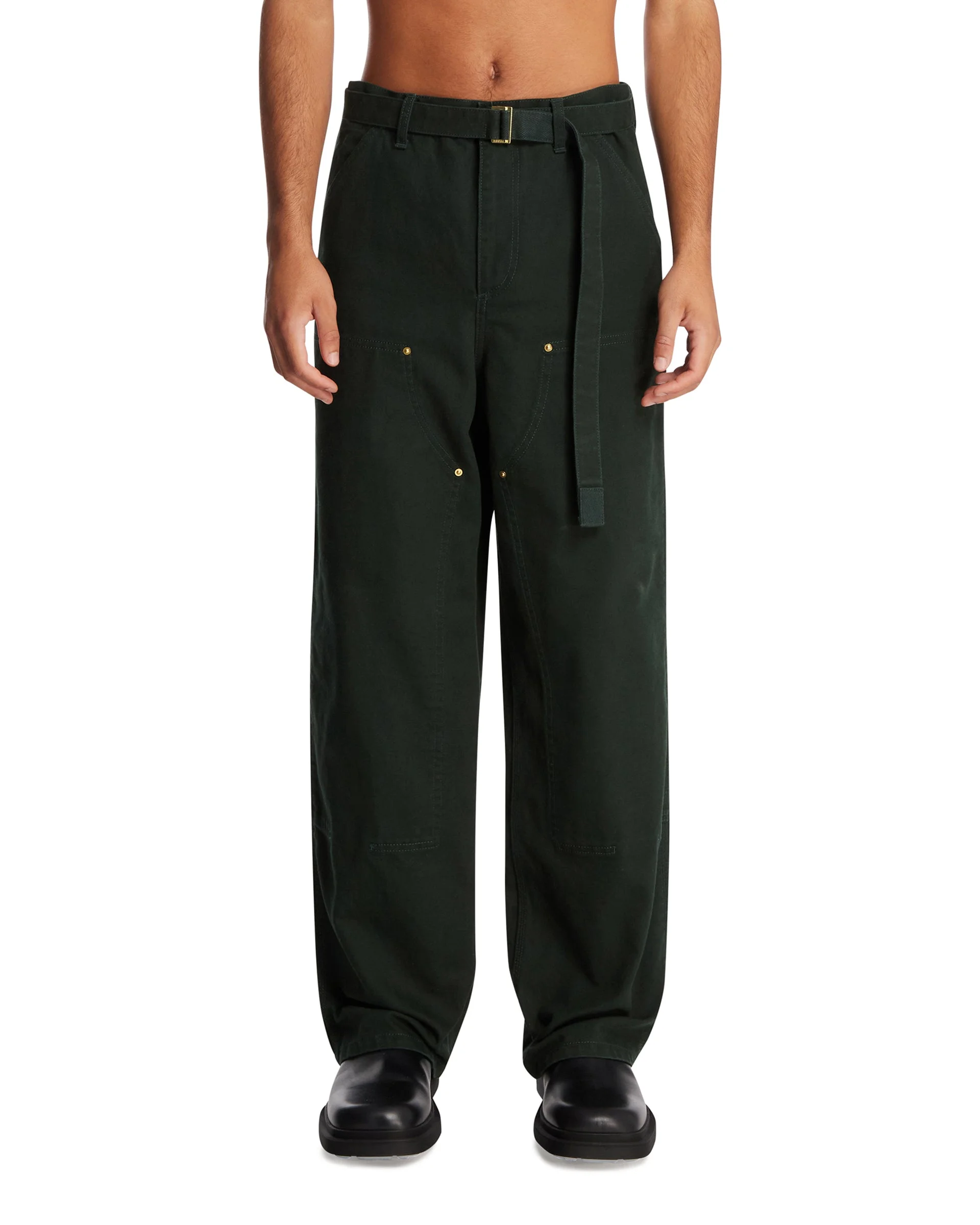 Sacai x Carhartt Wide Green Belted Jeans - 1