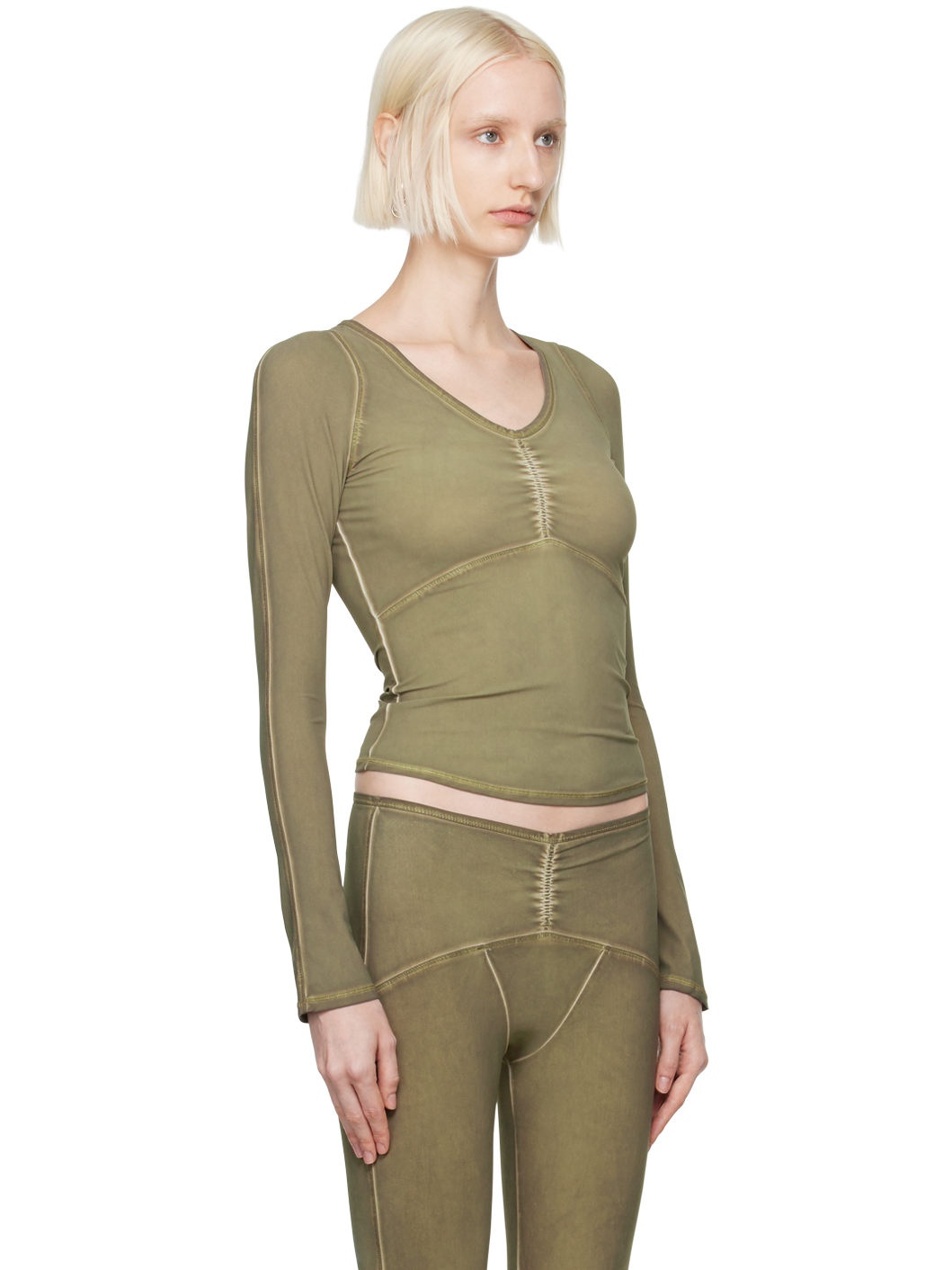 Khaki Ghost Long Sleeve T-Shirt - 2
