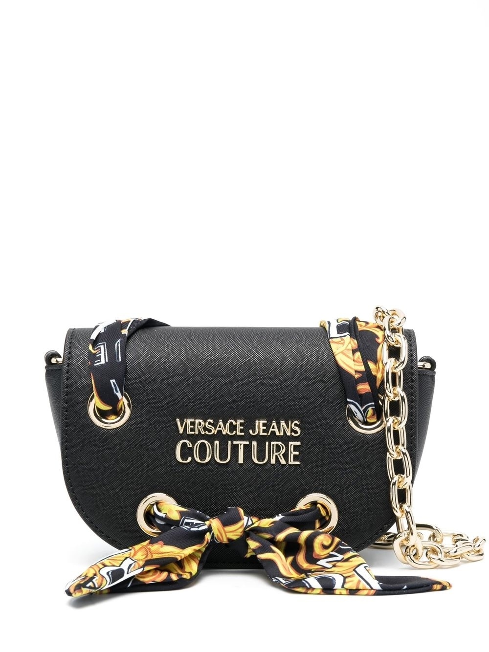 baroque-print detail shoulder bag - 1