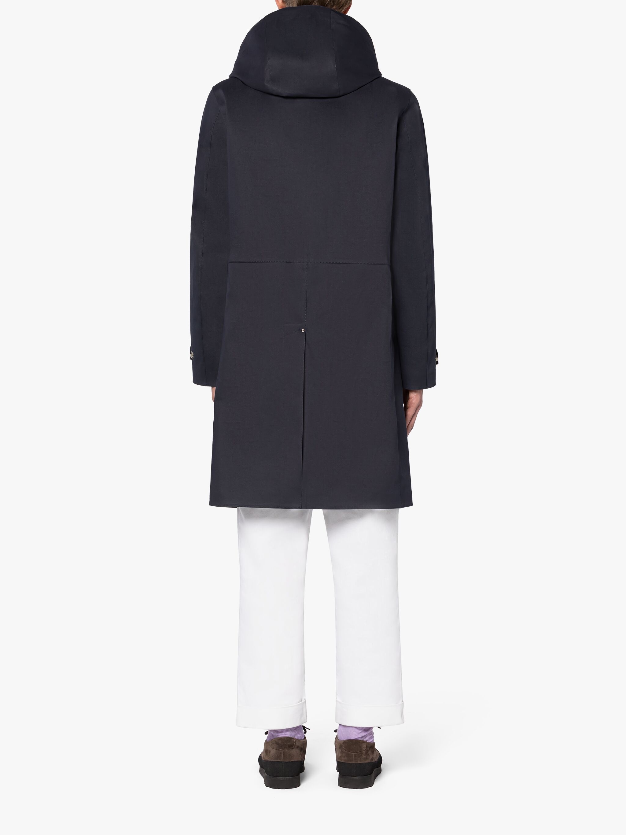 GRANISH NAVY BONDED COTTON HOODED COAT - 3
