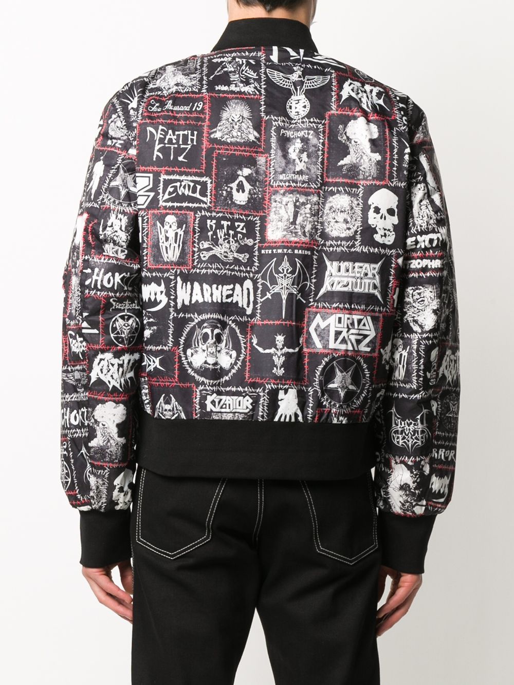 Monster printed patch bomber jacket - 5