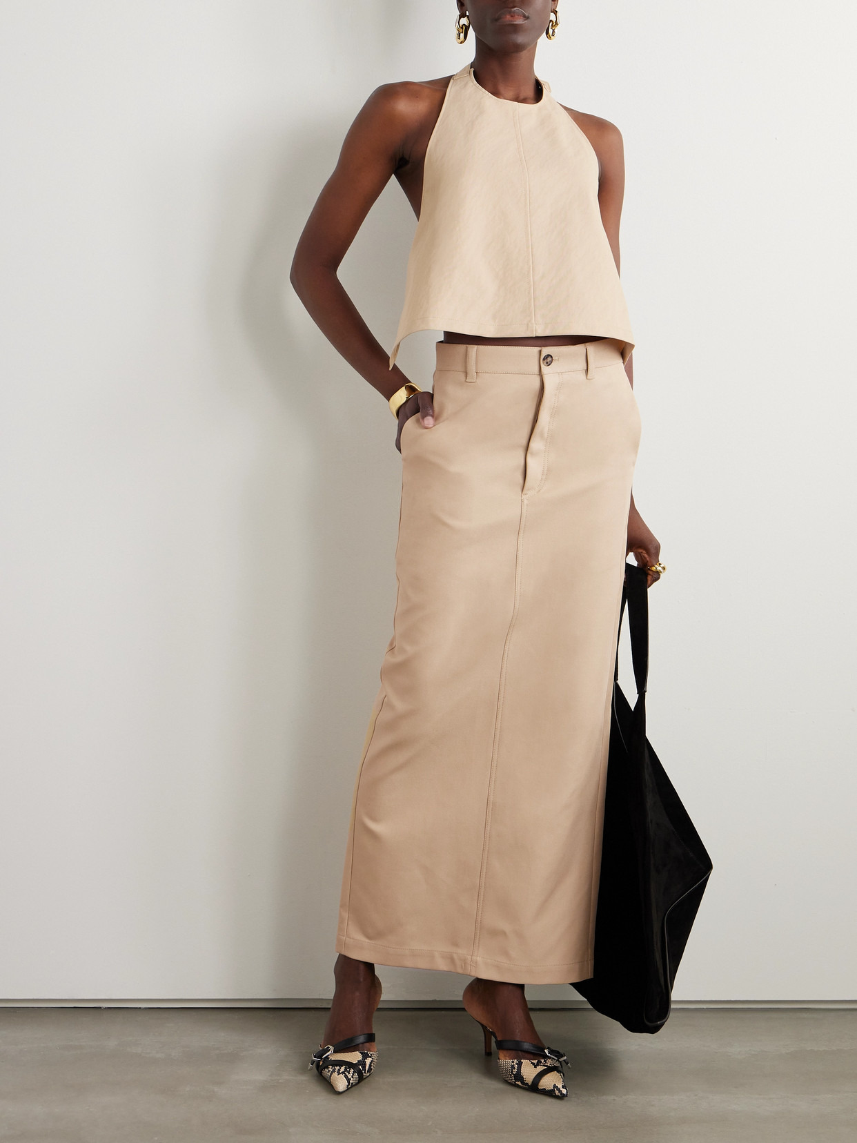 Cotton-drill Maxi Skirt - 2
