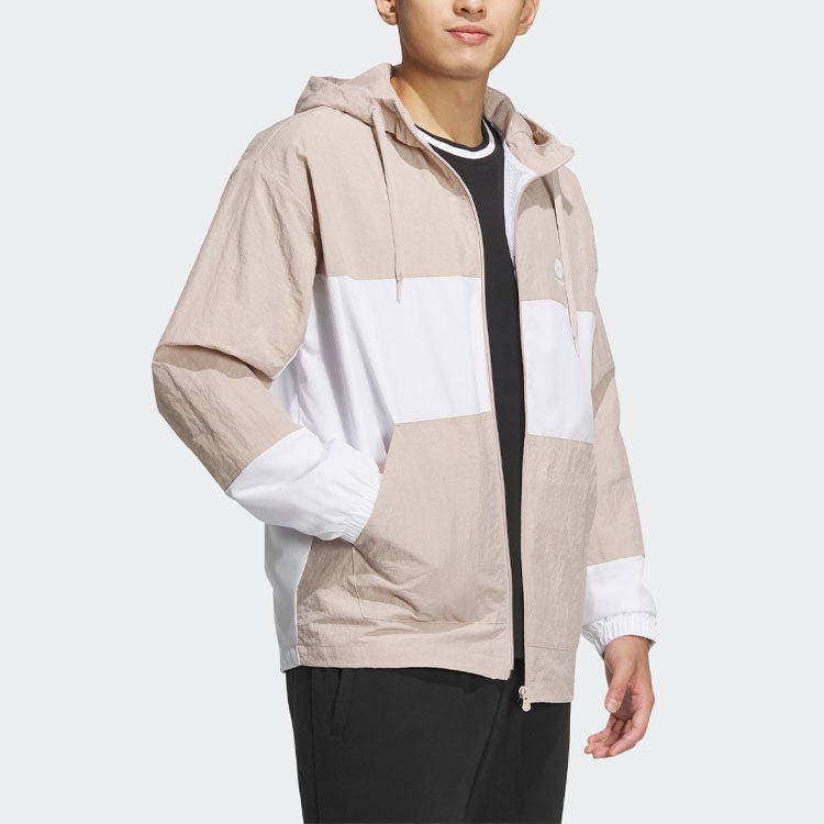 adidas Neo Basketball Windbreaker Jackets 'Beige White' IA6808 - 4