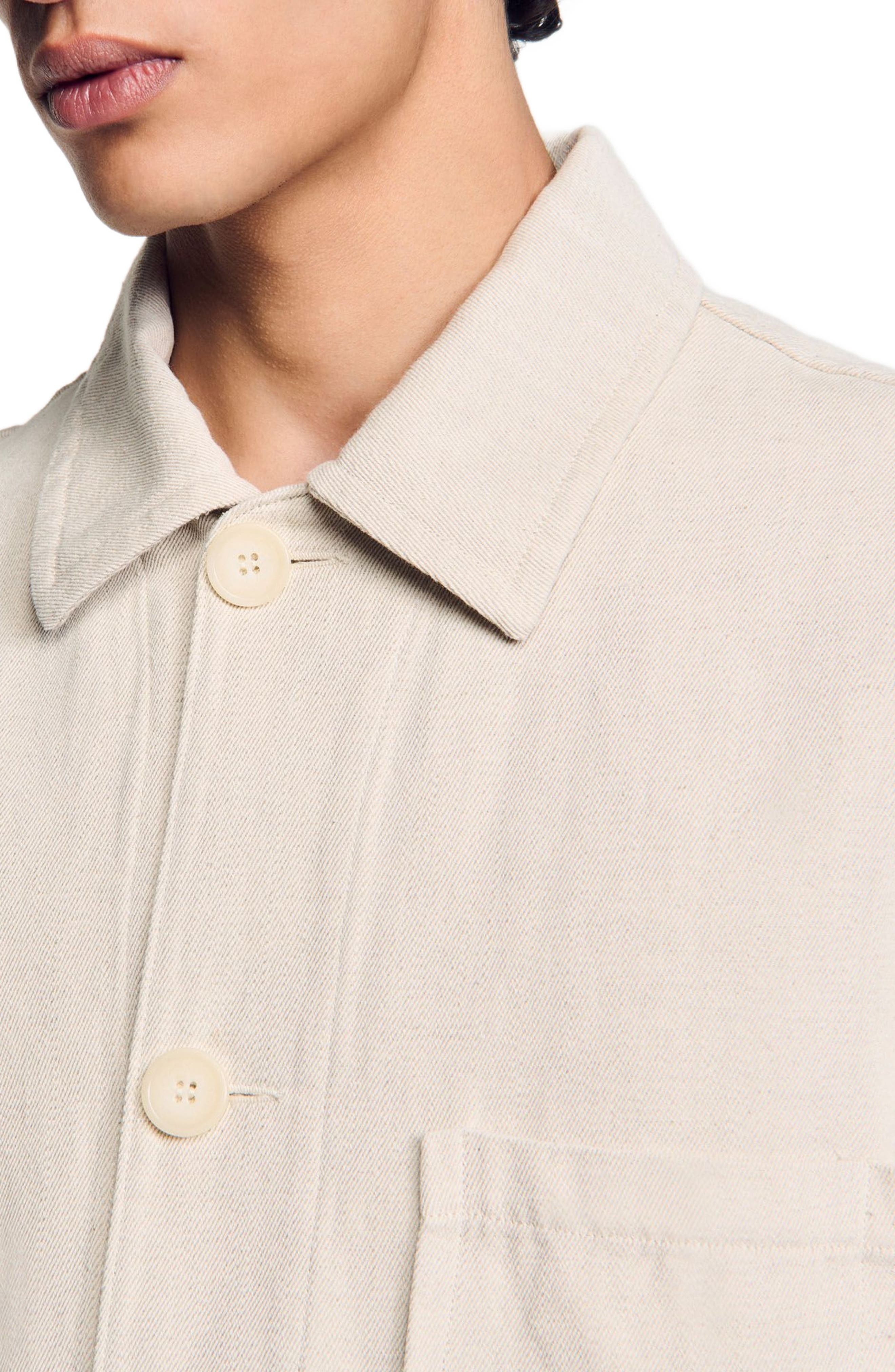 SANDRO Worker jacket in Oats at Nordstrom - 3
