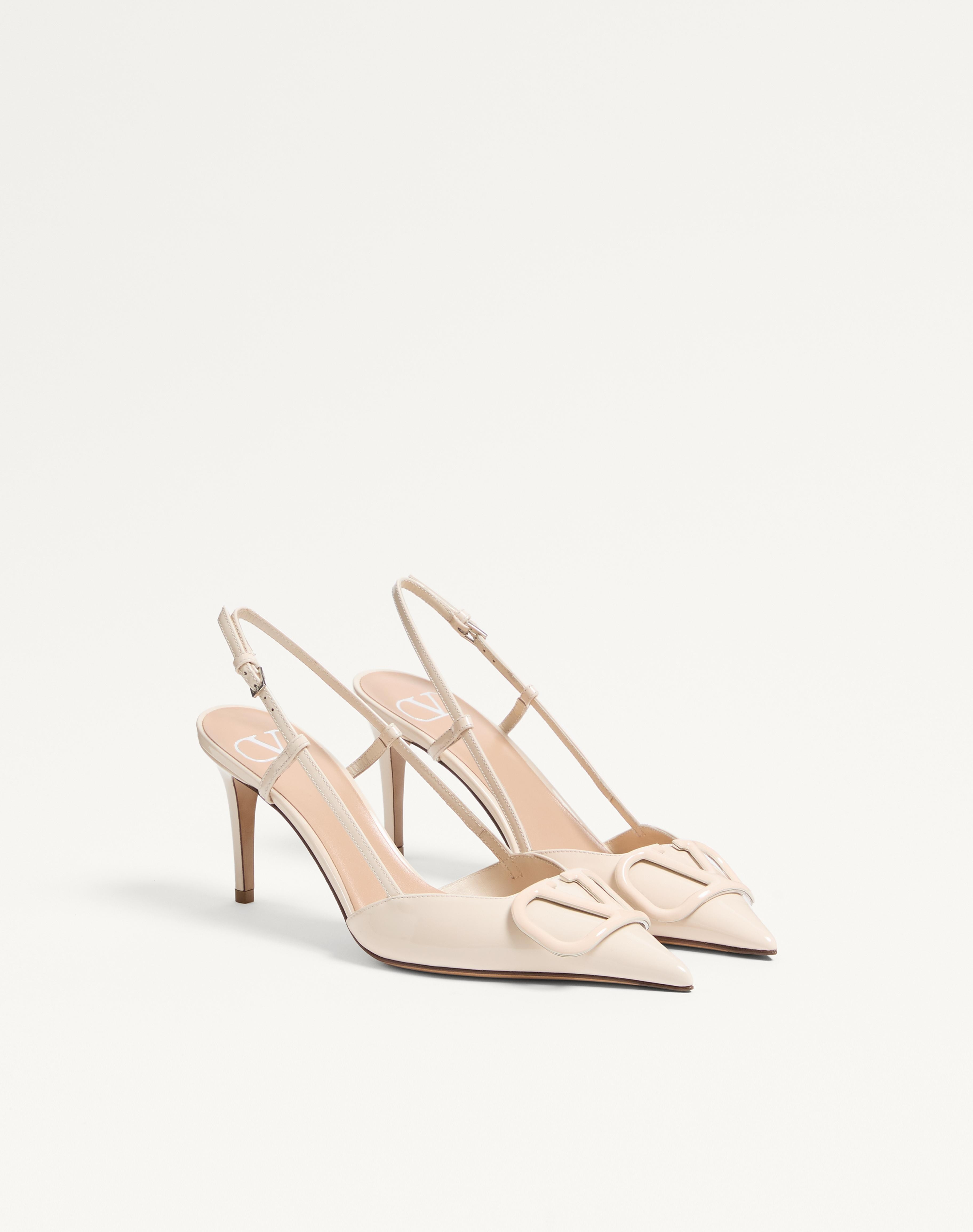 VLOGO SIGNATURE PATENT LEATHER SLINGBACK PUMP 80MM / 3.15 IN. - 3