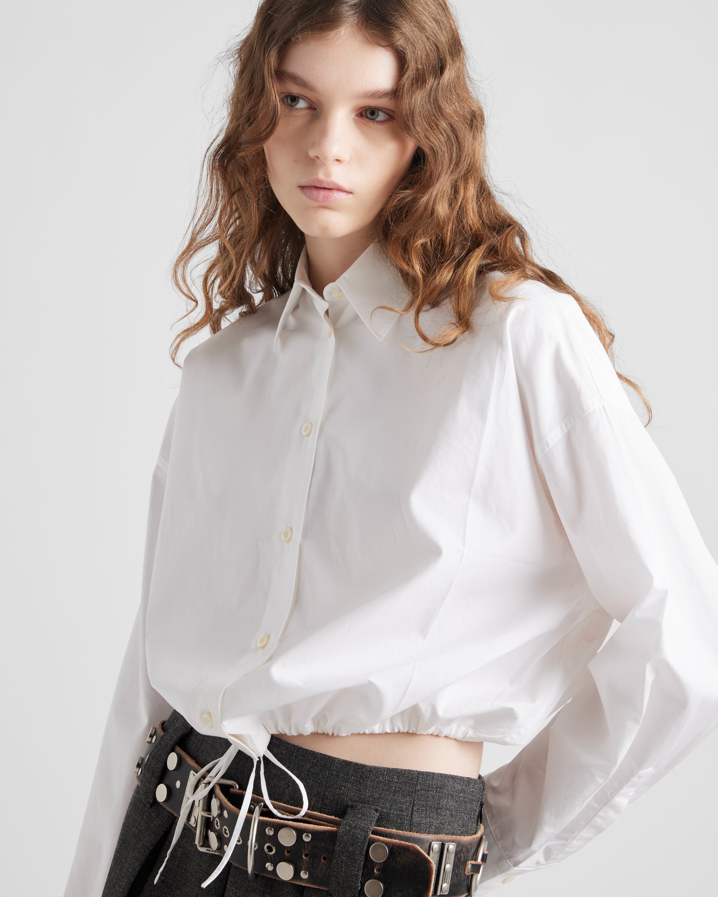 Drawstring poplin shirt - 6