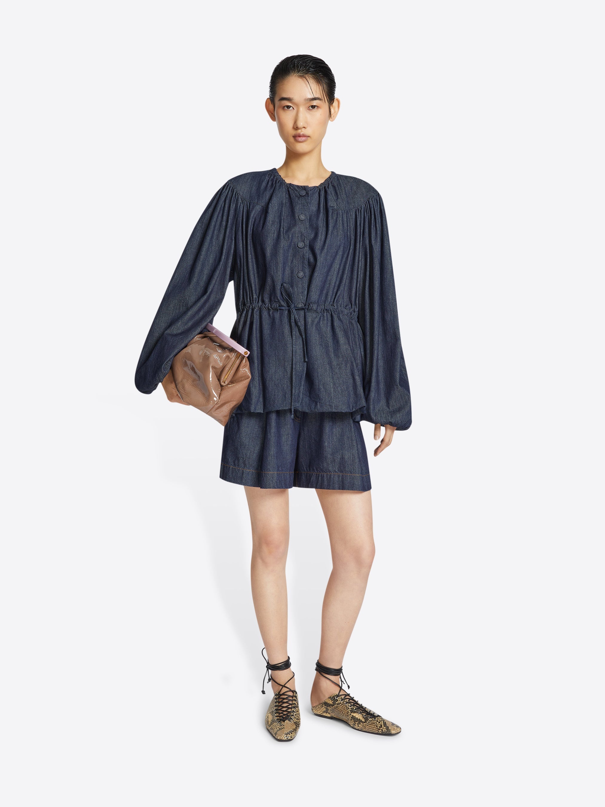 DENIM DRAWSTRING JACKET - 2
