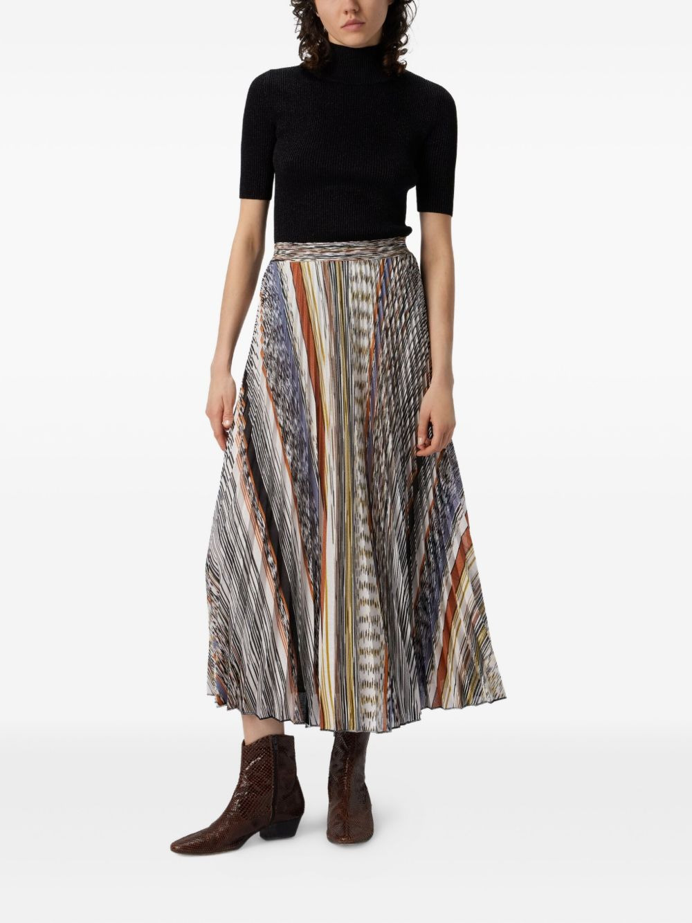 pleated knit midi skirt - 2