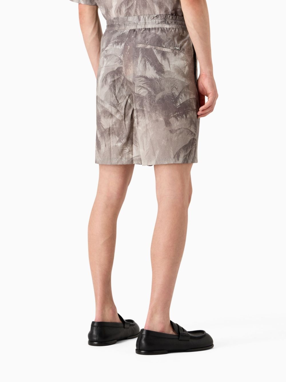 palm tree-print drawstring track shorts - 3