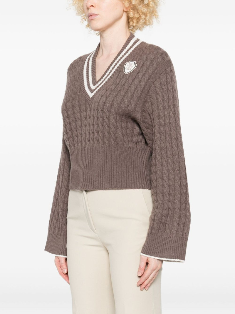 cable-knit V-neck sweater 3