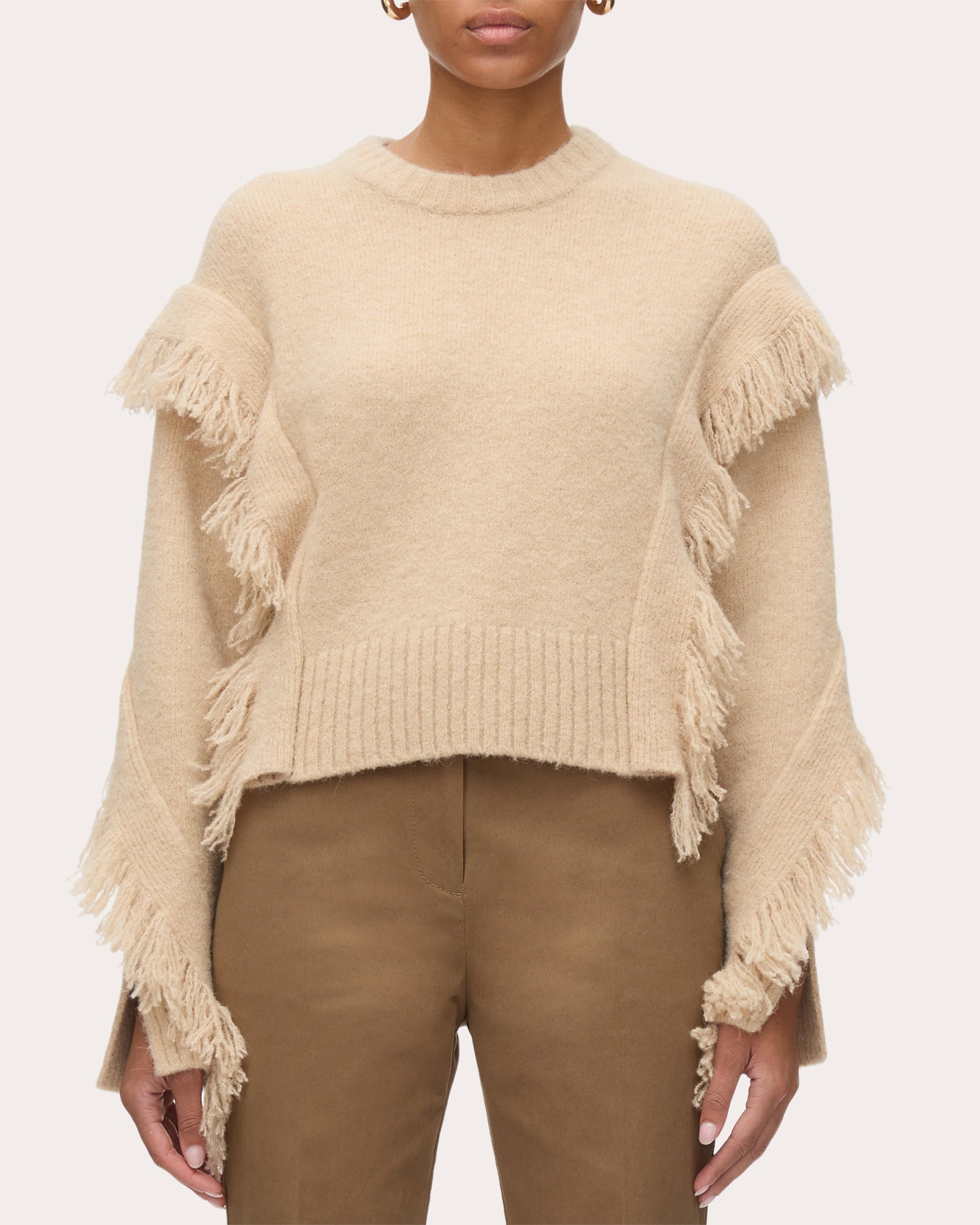 Fringed Alpaca Wool Sweater - 1