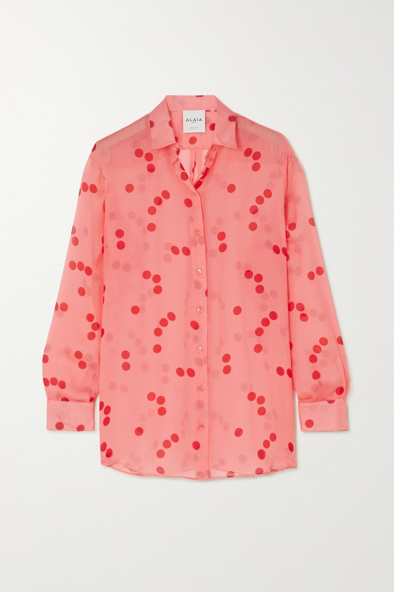 Edition polka-dot silk-chiffon blouse - 1