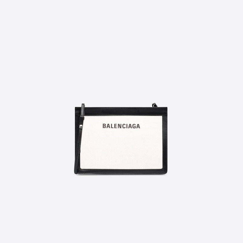 BALENCIAGA Women's Navy Medium Pouch in Black/yellow/blue outlook