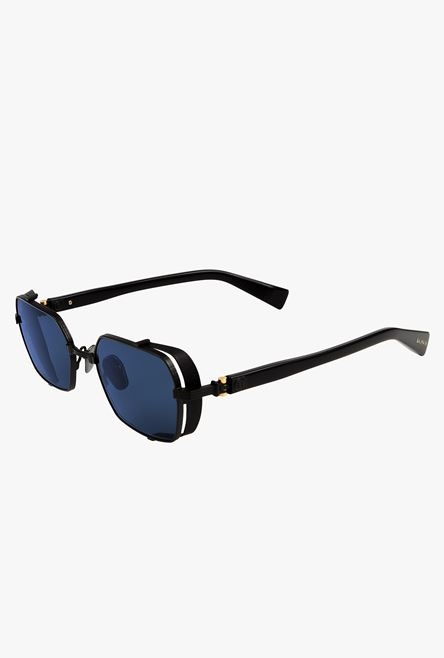 Black and blue-tone titanium Brigade-III sunglasses - 2