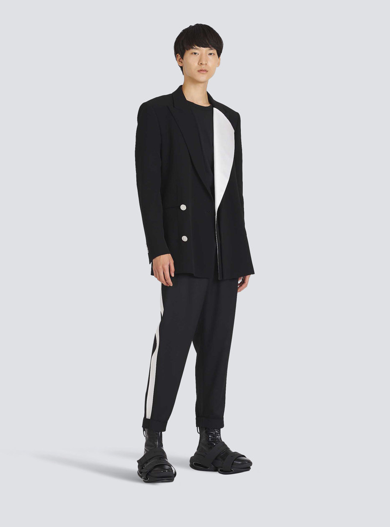 Balmain Eco-designed blazer with satin collar outlook