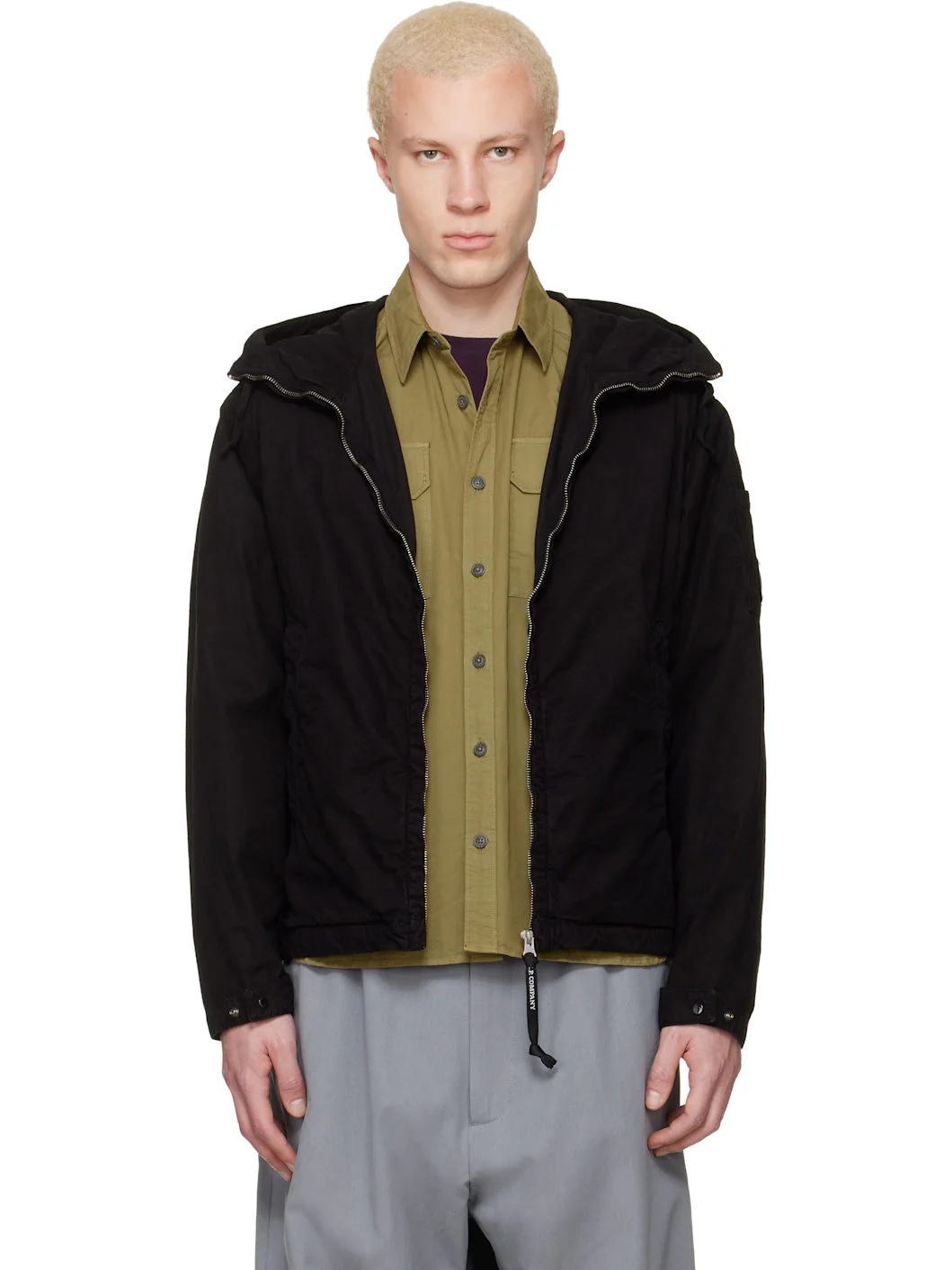 Black Micro-Reps Hooded Lens Jacket - 1