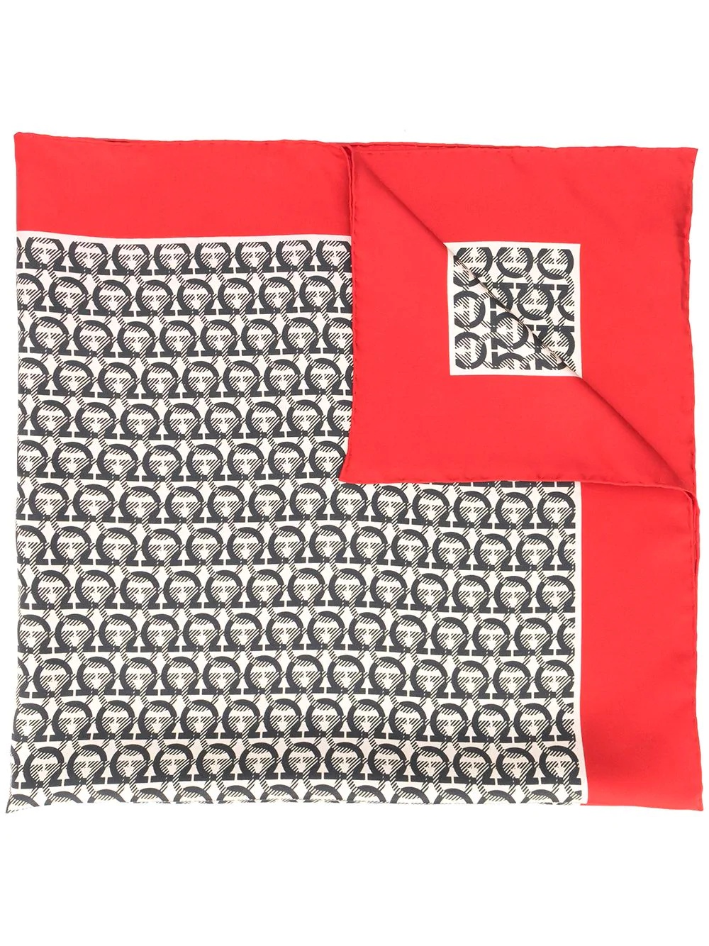 Gancini-monogram twill scarf - 1