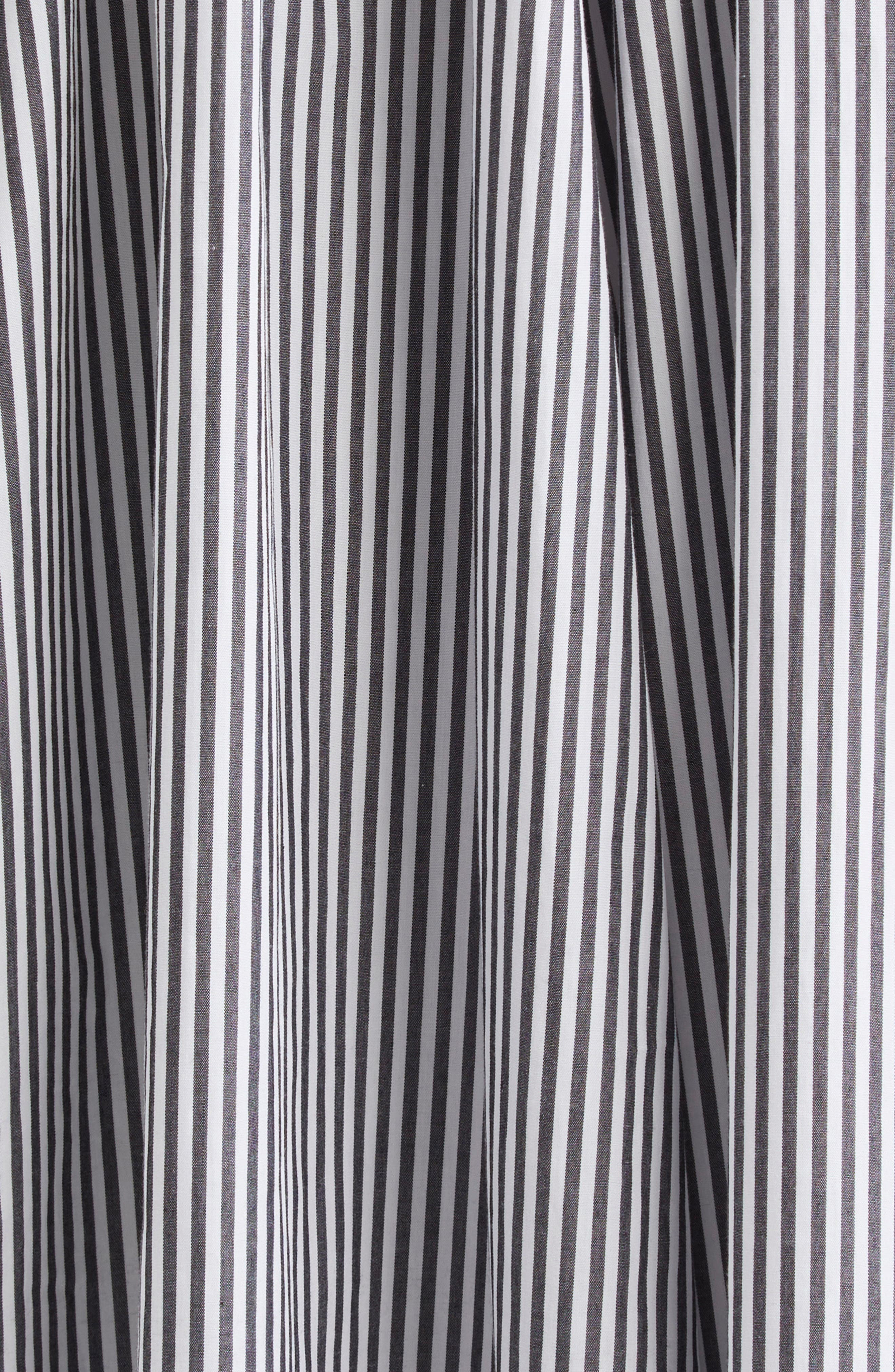 Brandon Maxwell The Josie Stripe Smocked Cotton Dress in Black/White Stripe at Nordstrom - 6