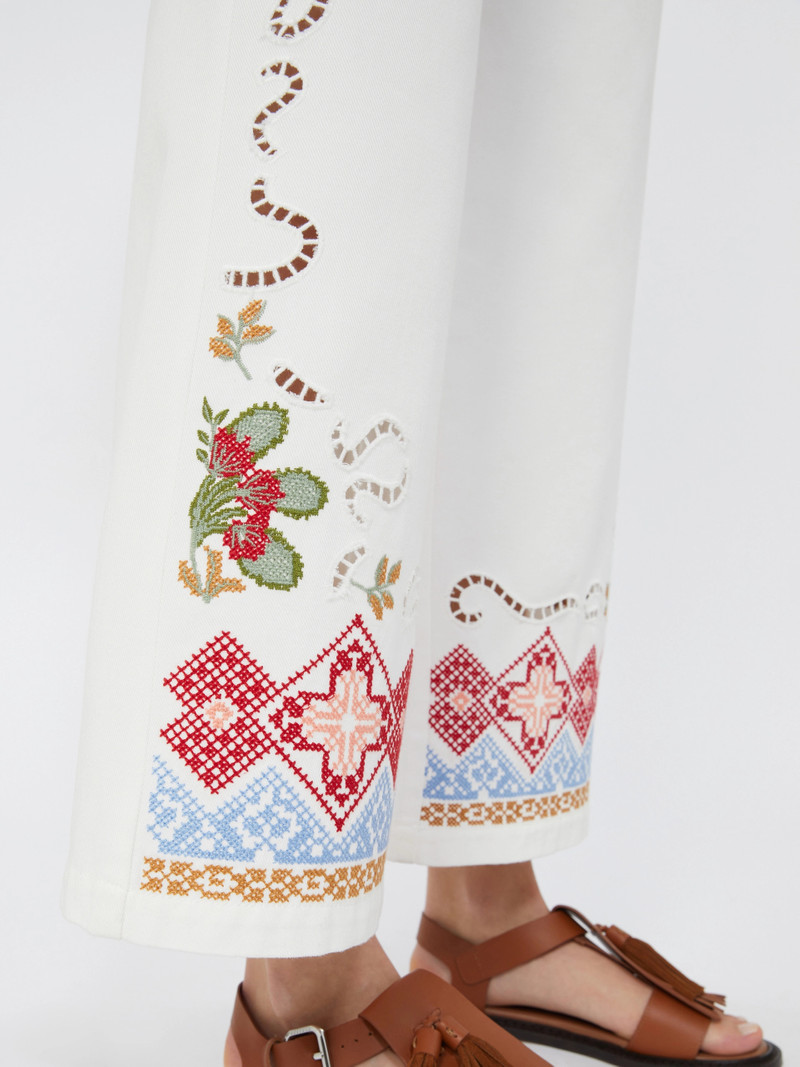 ADUNCO Cotton bull trousers - WHITE 5