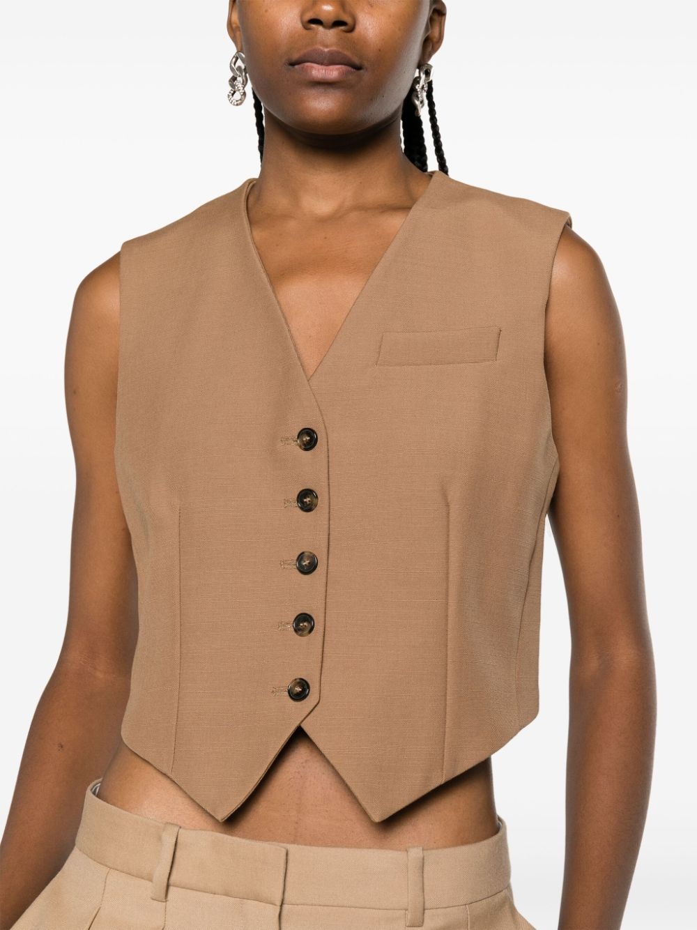 woven virgin wool waistcoat - 5