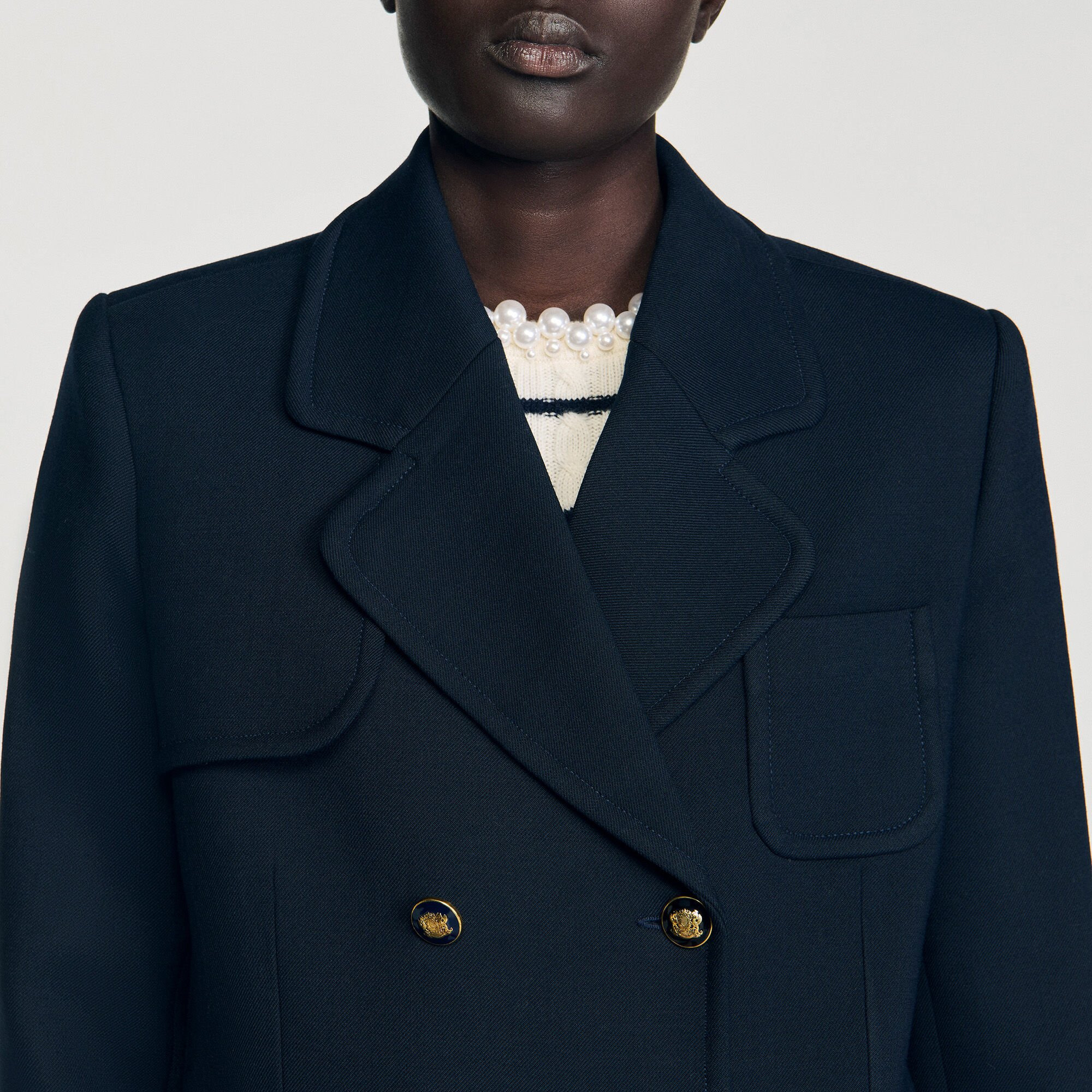 LONG DOUBLE-BREASTED COAT - 3