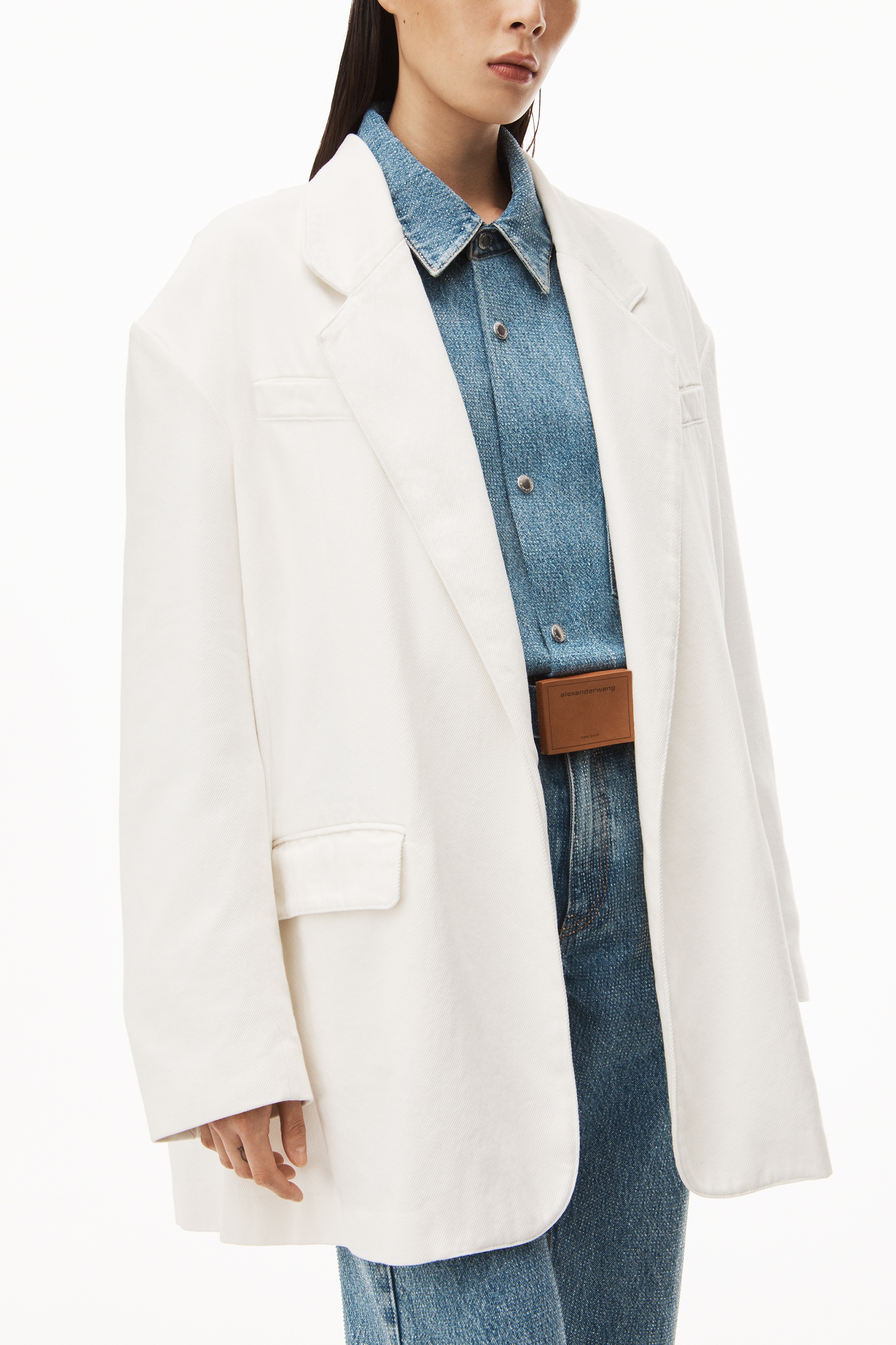 OVERSIZED BLAZER IN TWILL DENIM - 3