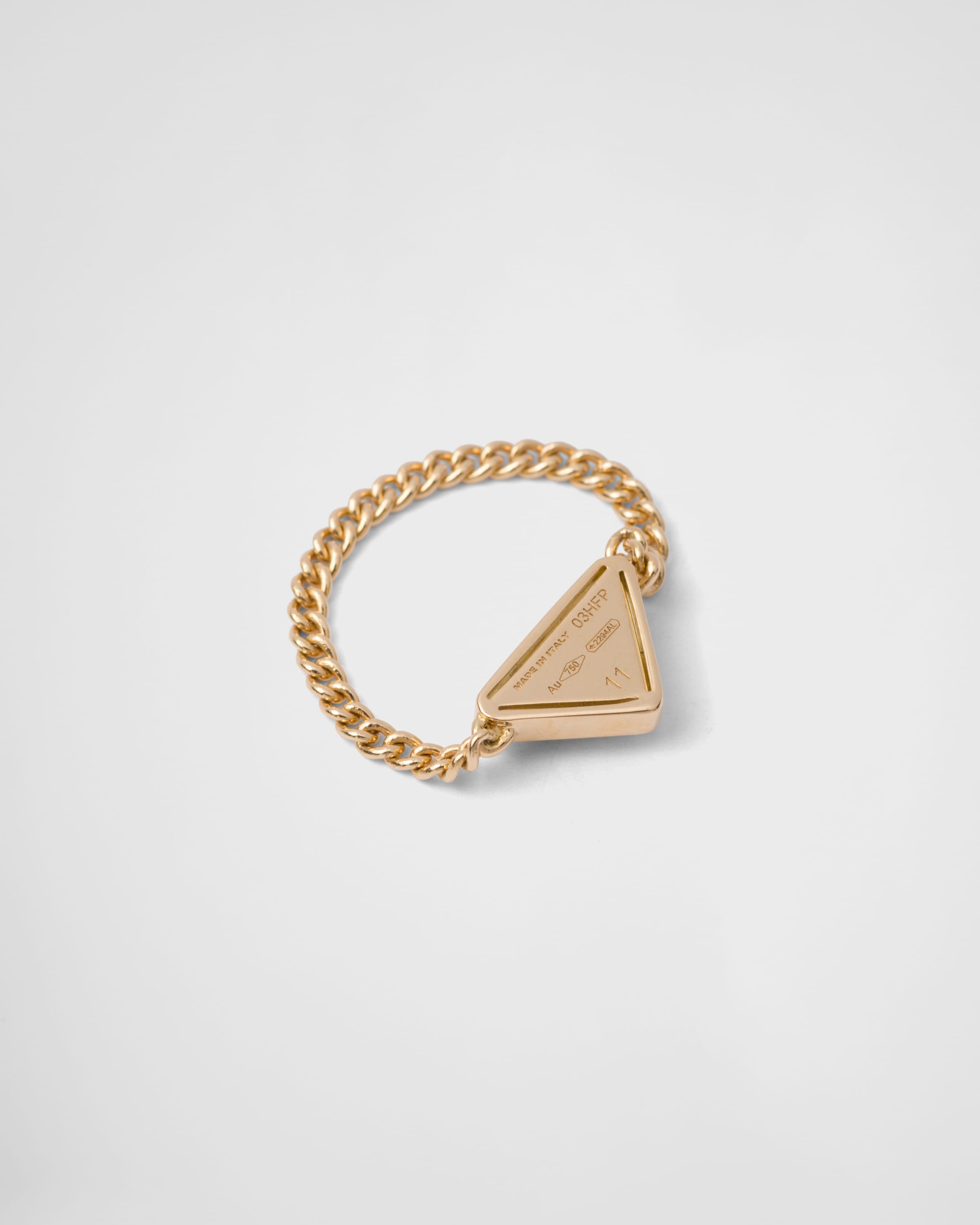 Eternal Gold chain ring in yellow gold with green quartz - 4