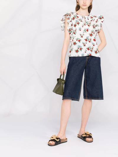 See by Chloé floral-print ruffle-collar blouse outlook