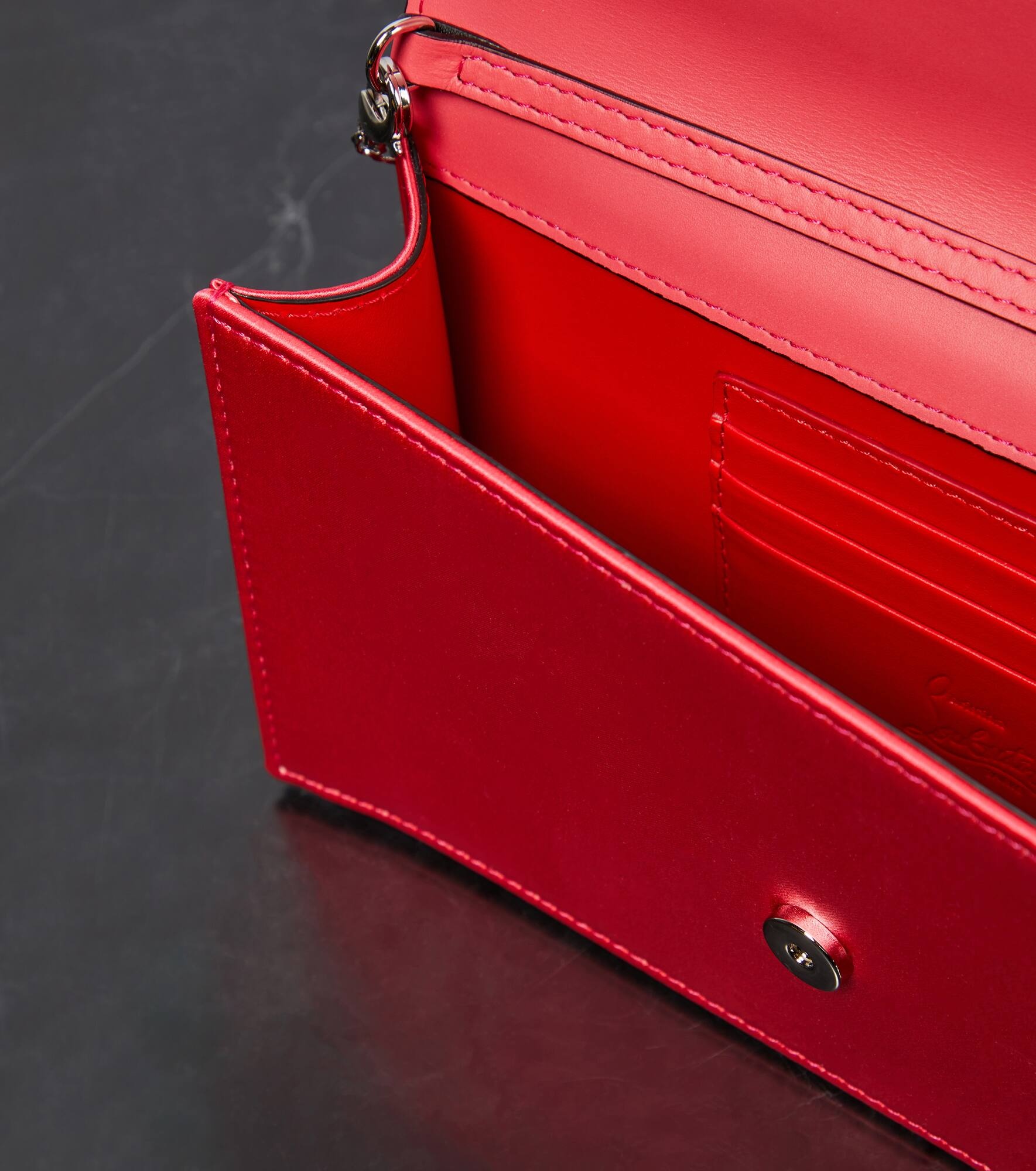 Loubi54 silk-satin clutch - 3