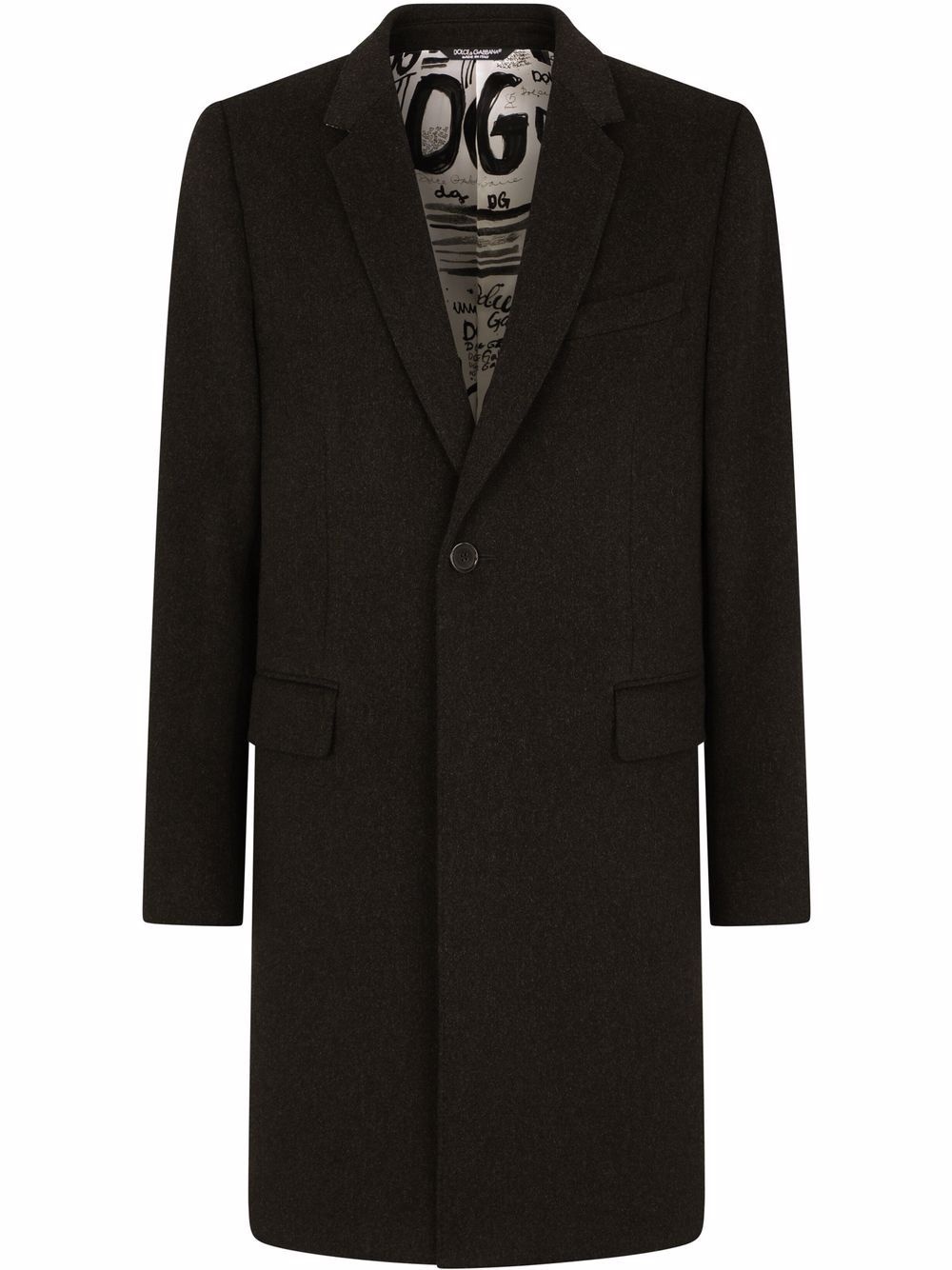 single-breasted mid-length coat - 1