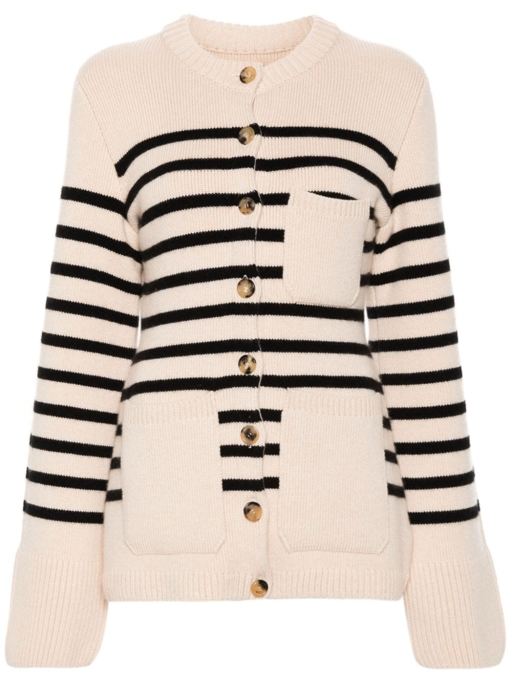 striped long-sleeve cardigan - 1