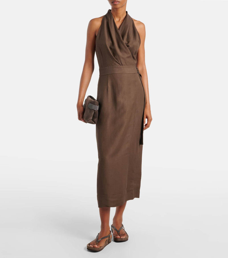 Brunello Cucinelli Twill wrap dress outlook