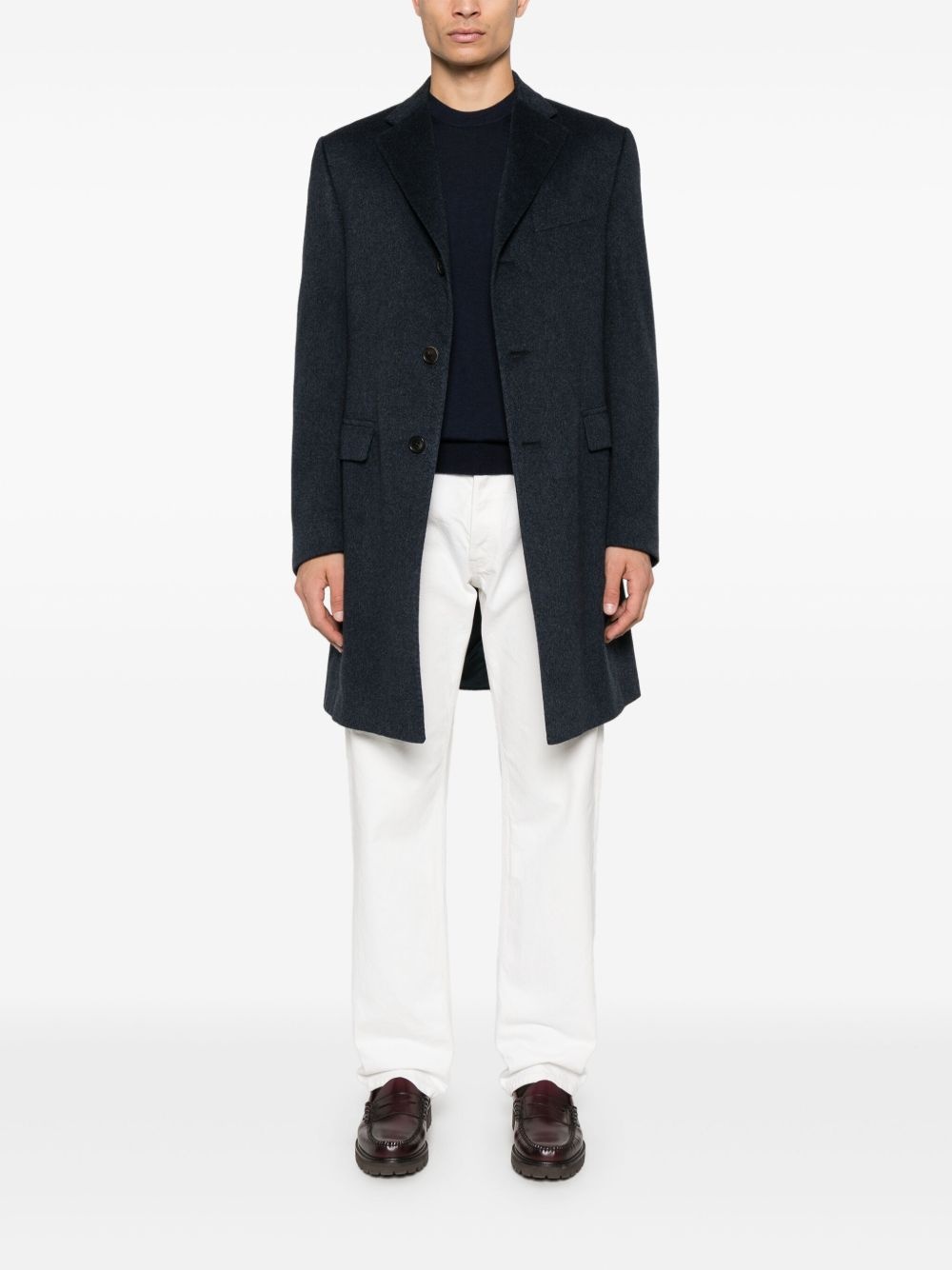 brushed-effect coat - 2