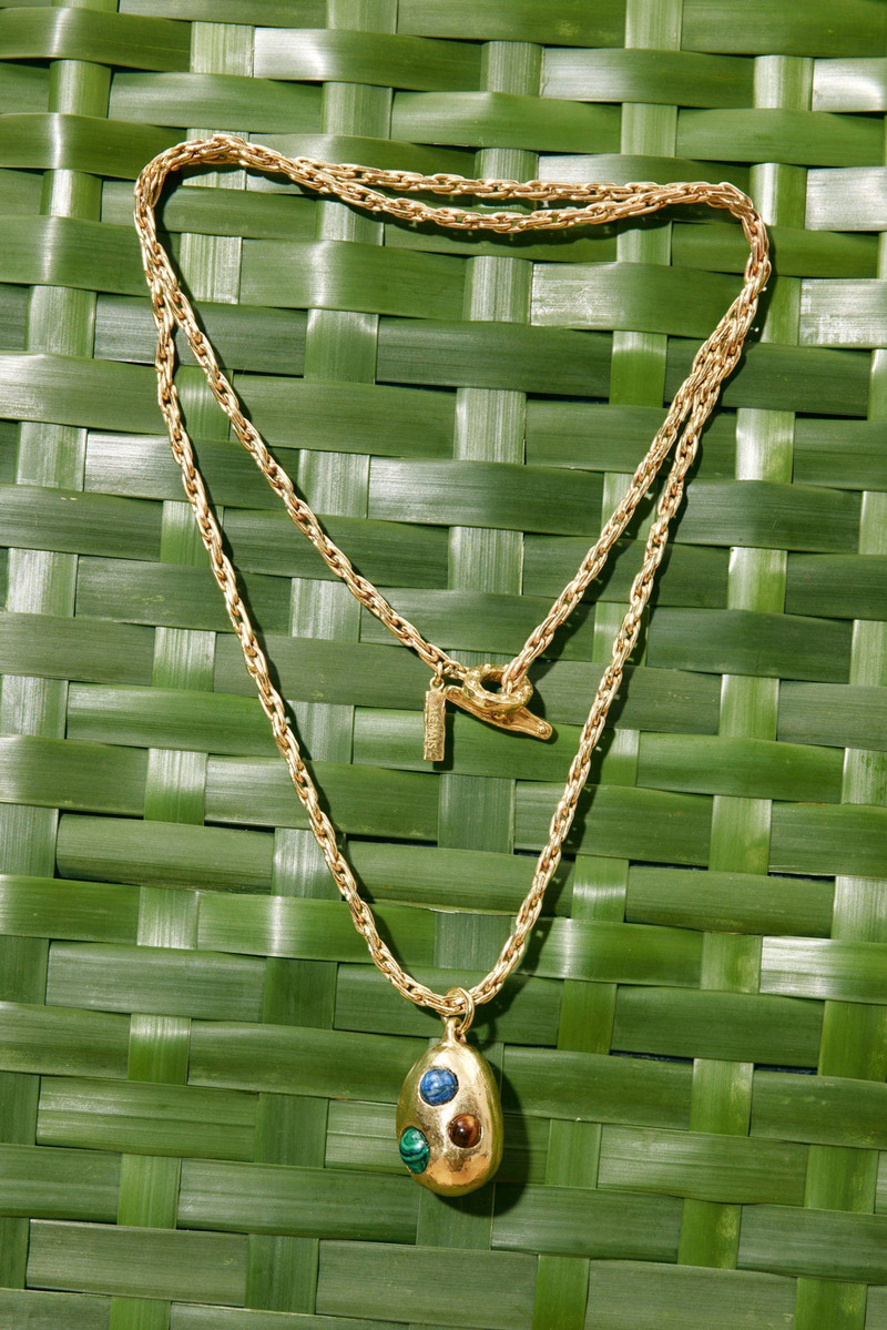 ALÉMAIS Jem Rainbow Stone Egg Pendant outlook