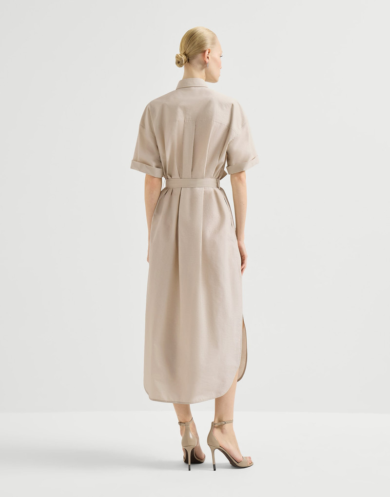 Techno cotton poplin dress with dazzling seabed embroidery 3