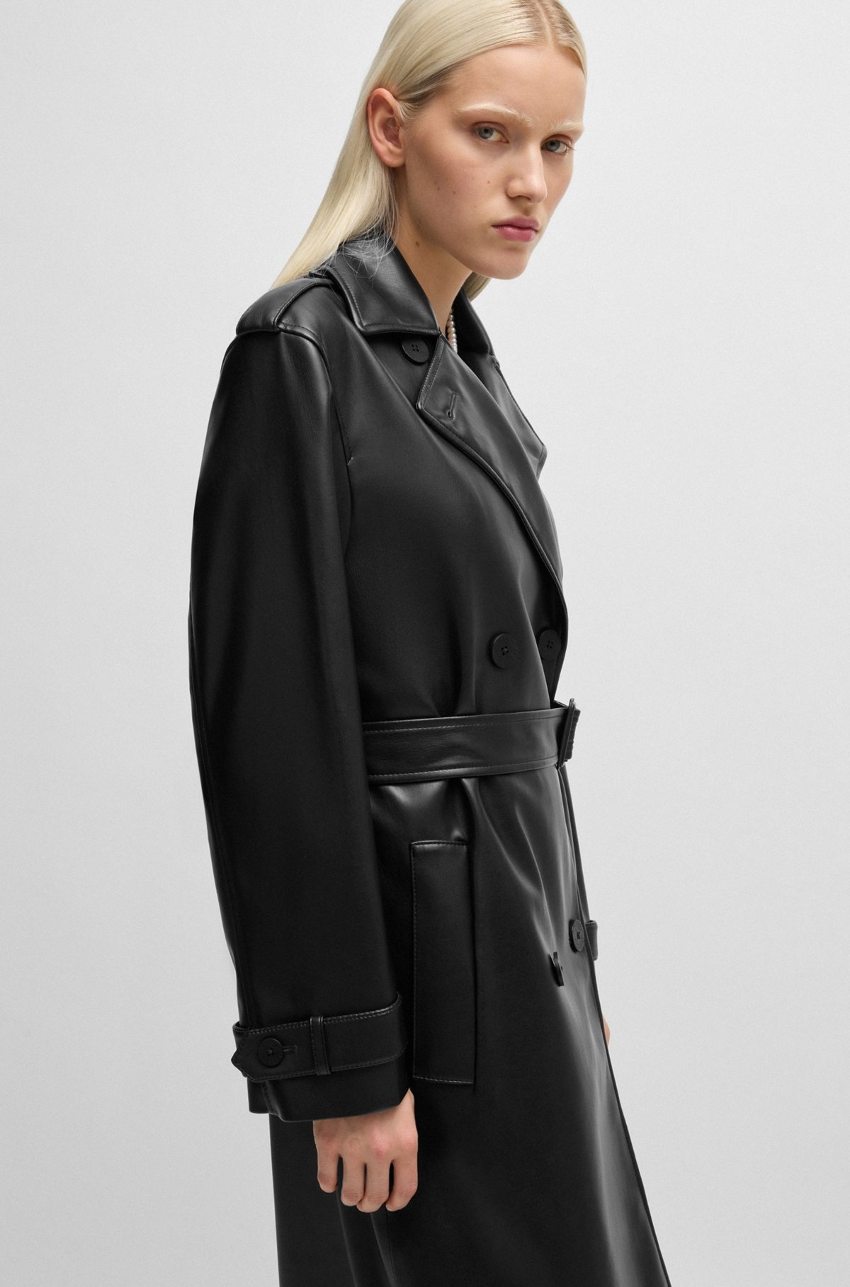 OVERSIZE-FIT TRENCH COAT IN FAUX LEATHER - 7