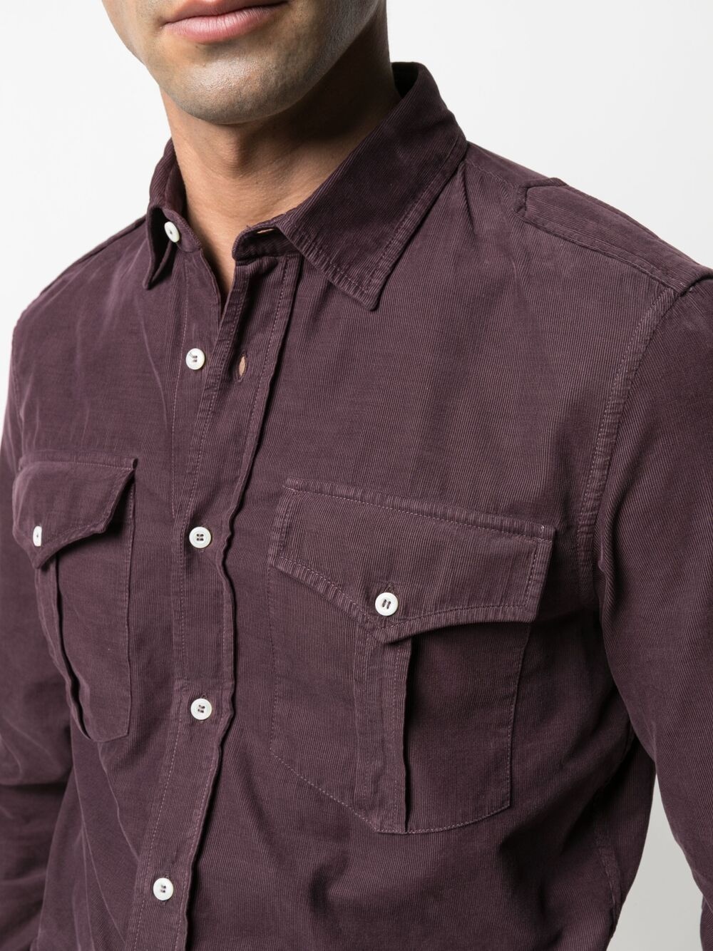 pointed-collar two-pocket shirt - 5