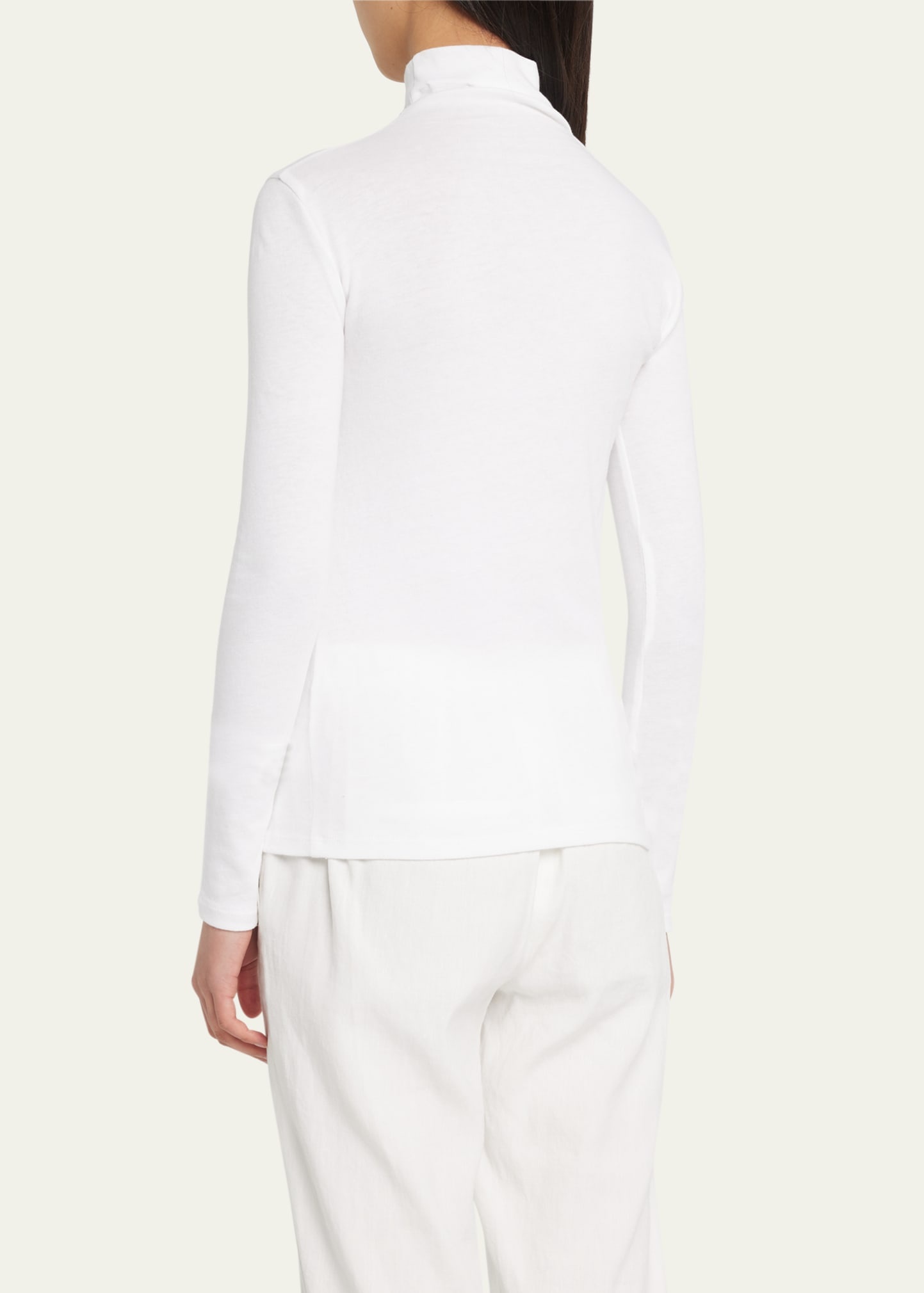 Essential Long-Sleeve Cotton Turtleneck Top - 3