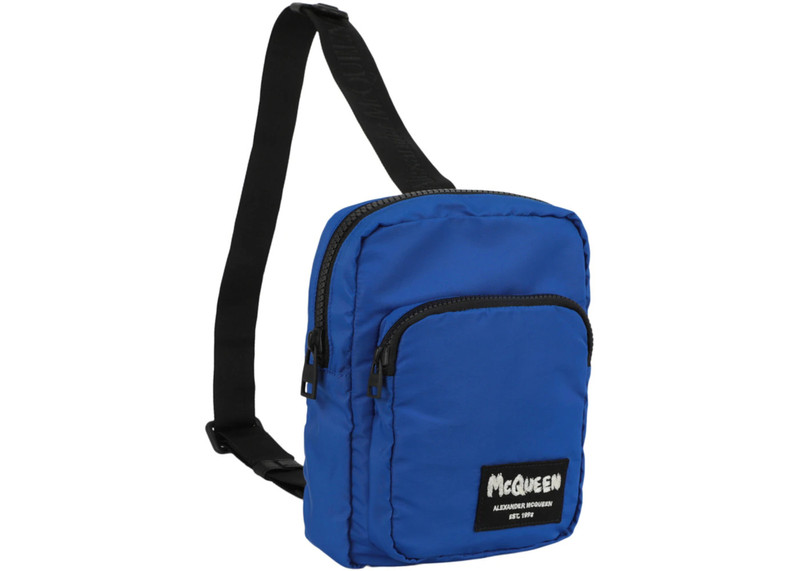Alexander McQueen Alexander McQueen Logo Crossbody Camera Bag Blue Black outlook