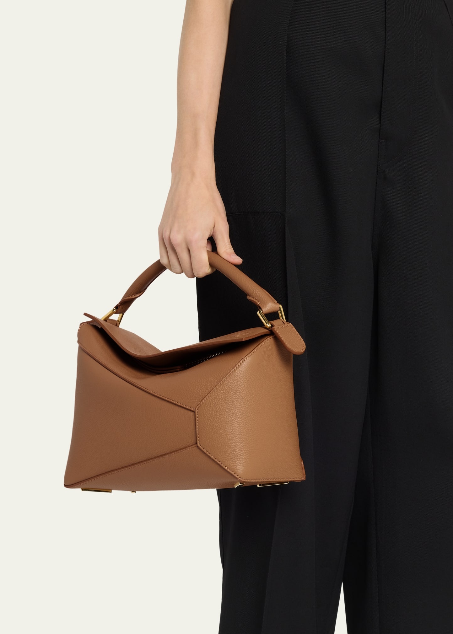 Puzzle Edge Leather Top-Handle Bag - 2