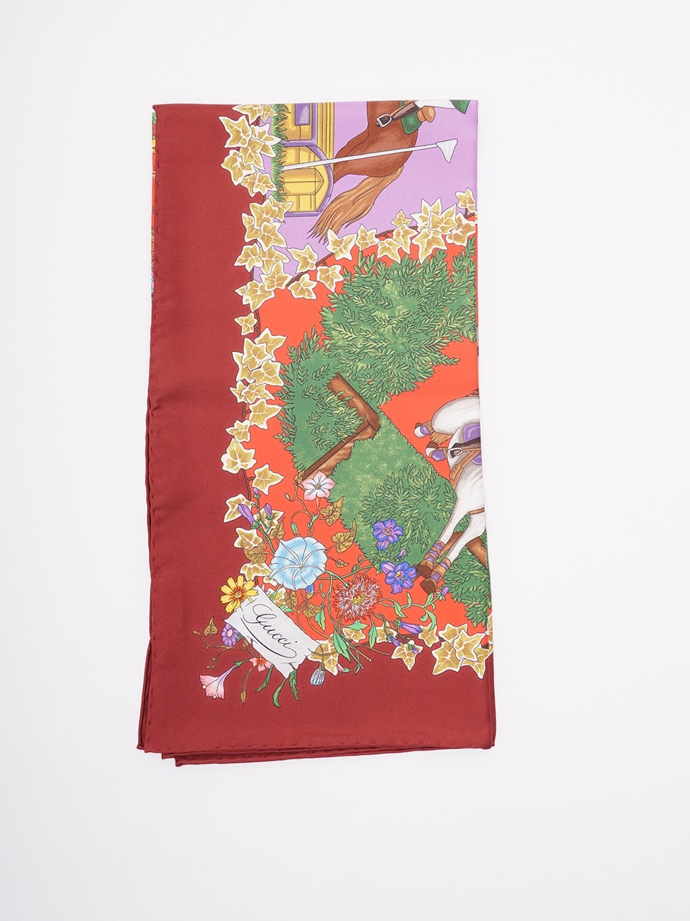 Allover Floral Print Silk Carré - 5
