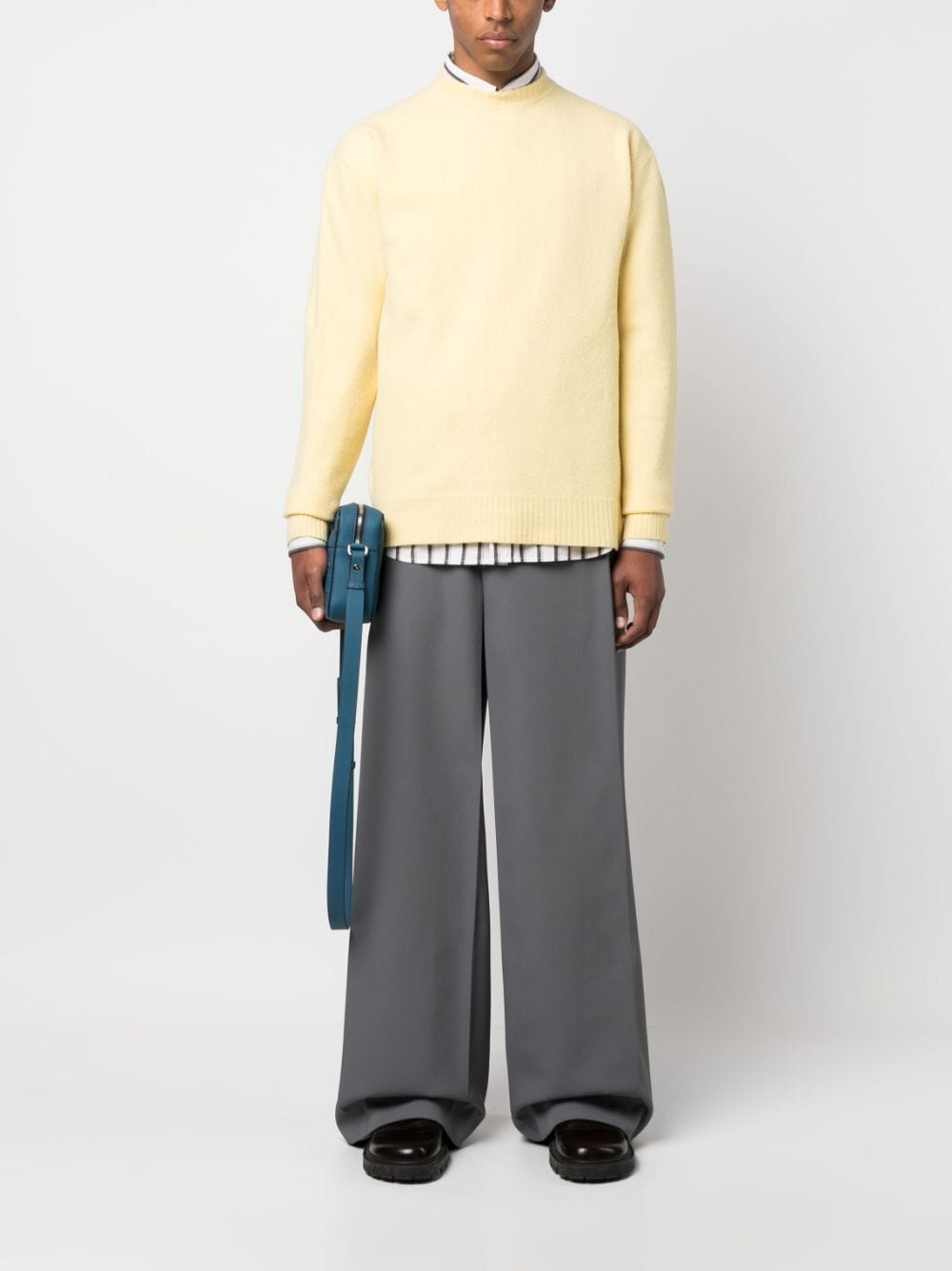 ribbed-trim wool jumper - 2