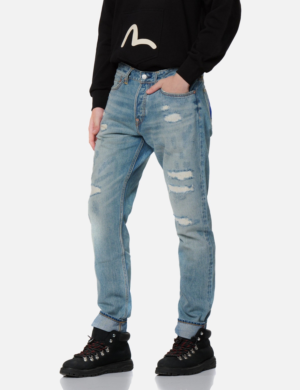 SEAGULL PRINT CARROT-FIT JEANS #2017 - 8