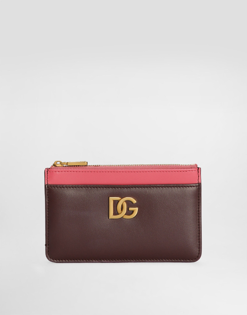 Calfskin card holder with DG logo 1
