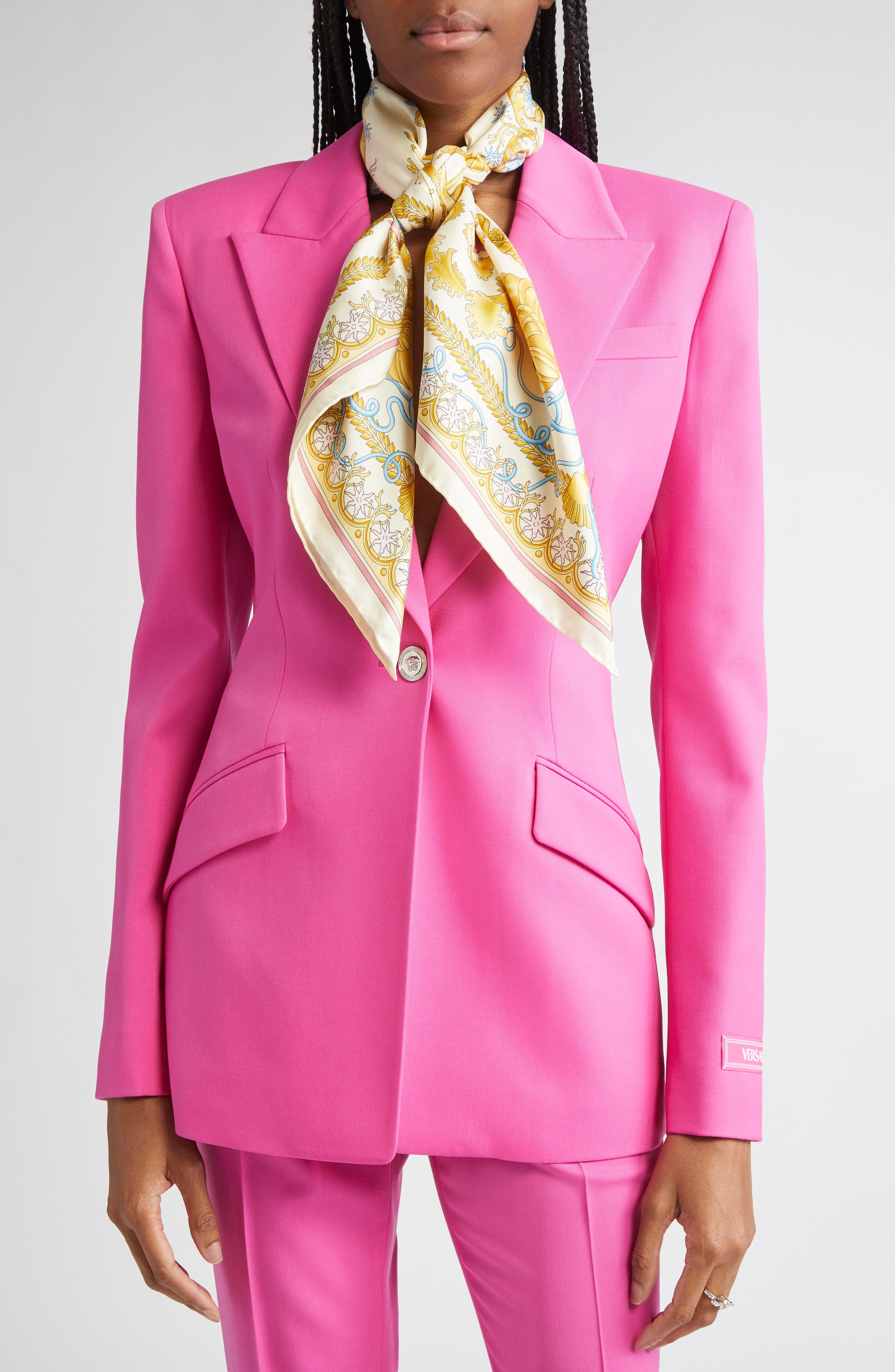 Versace Underwater Barocco Silk Square Scarf in Eggshell Multicolor at Nordstrom - 2