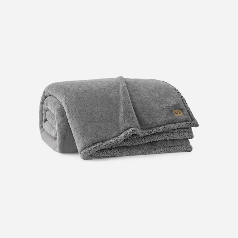 ® Cynthia XL Throw 90"x92" Blankets in Seal Grey - 1